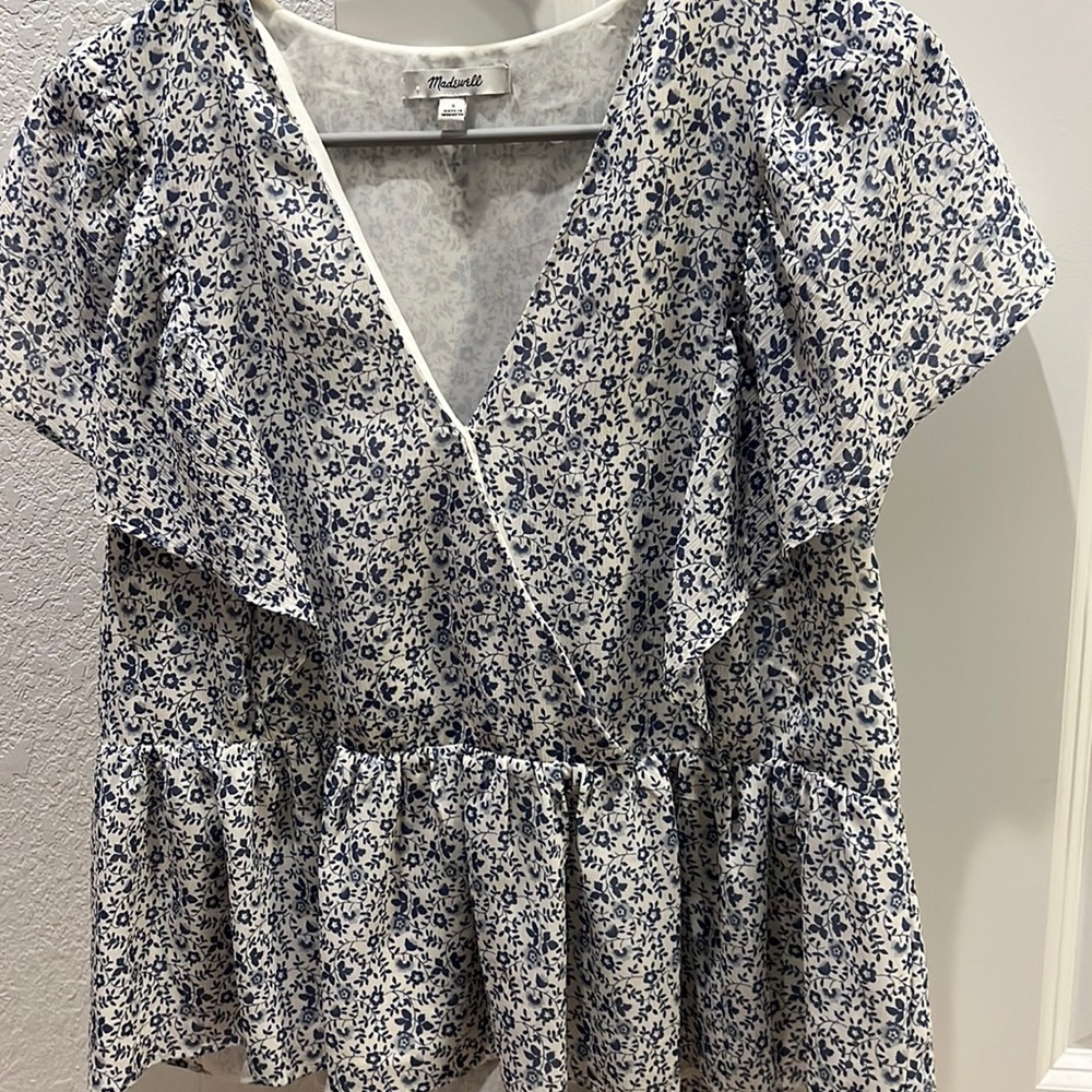 Madewell floral Blouse